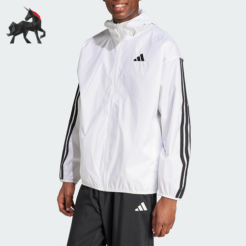 Adidas/阿迪达斯正品25春季新款男士运动梭织三条纹外套JF3682