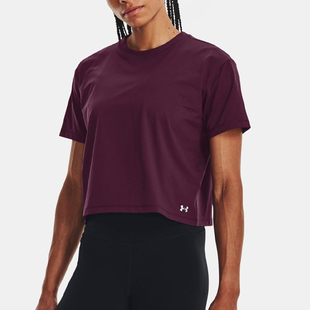 T恤1376339 透气宽松短袖 运动女士复古圆领短款 572 安德玛正品