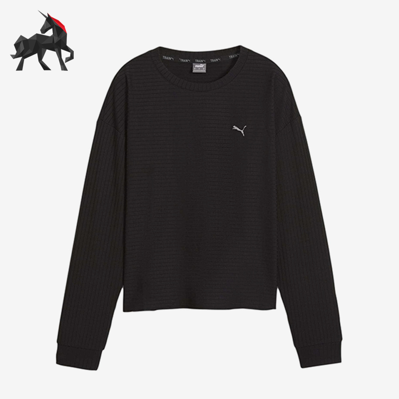 Puma/彪马正品UNWIND女士运动针织圆领套头透气休闲长袖524865-01