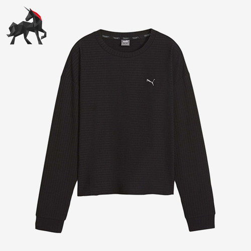 Puma/彪马正品UNWIND女士运动针织圆领套头透气休闲长袖524865-01