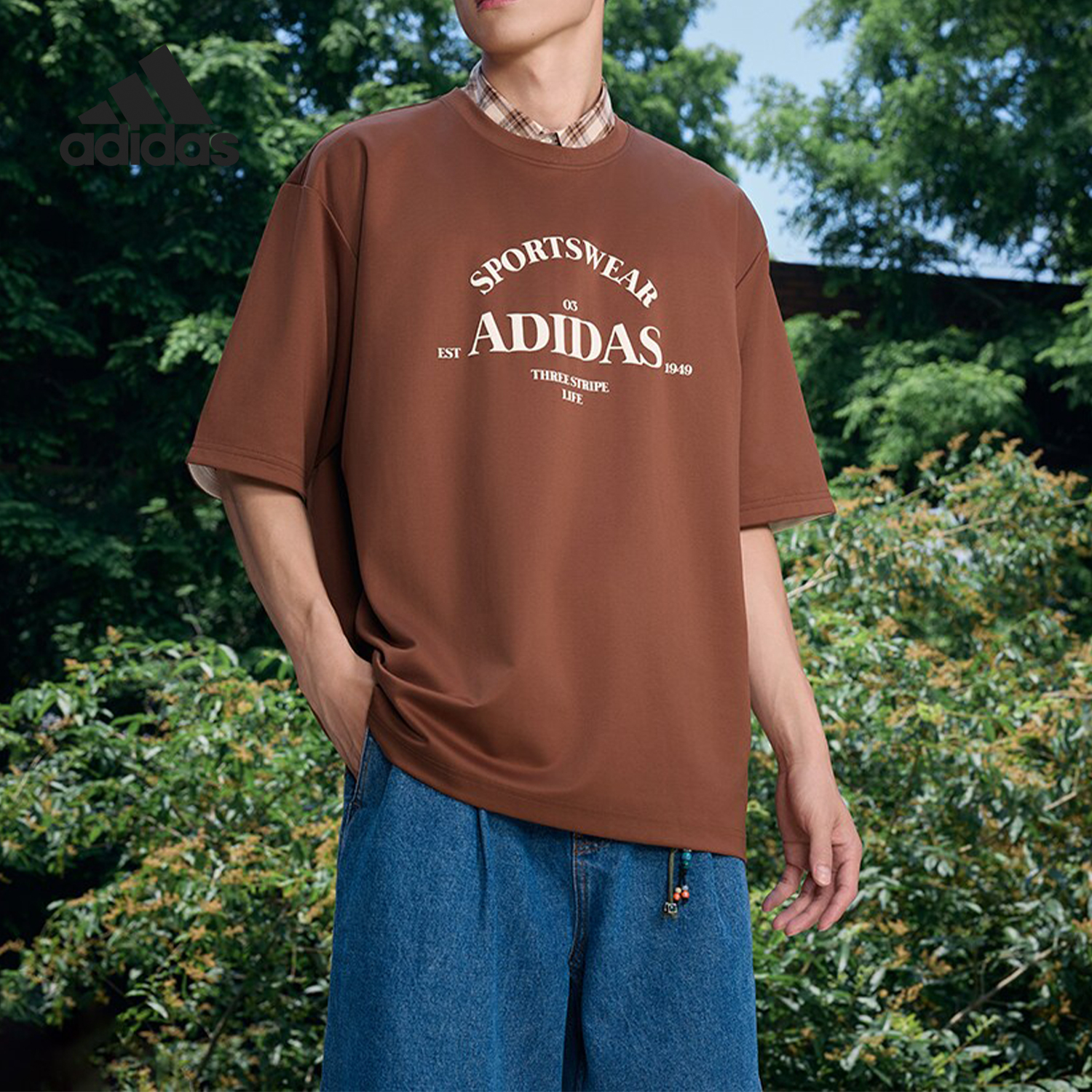 阿迪达斯男士运动休闲短袖