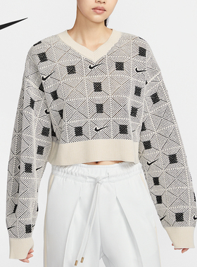 Nike/耐克正品Naomi Osaka女士短款V领针织毛衣FV7802-110