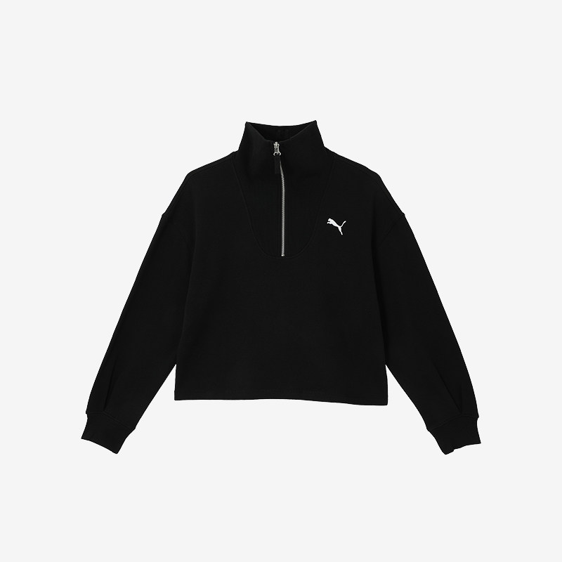 Puma/彪马正品2024秋季新款女士复古运动休闲半拉链高领卫衣图片