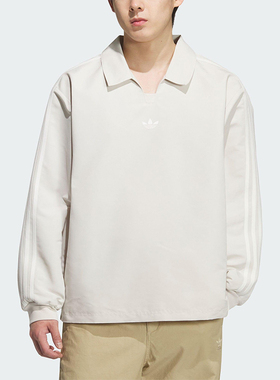 Adidas/阿迪达斯正品三叶草男女日常宽松翻领运动休闲长袖KH4517