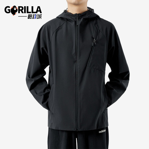 Adidas/阿迪达斯正品男女黑色防水保暖经典休闲夹克外套KG8959