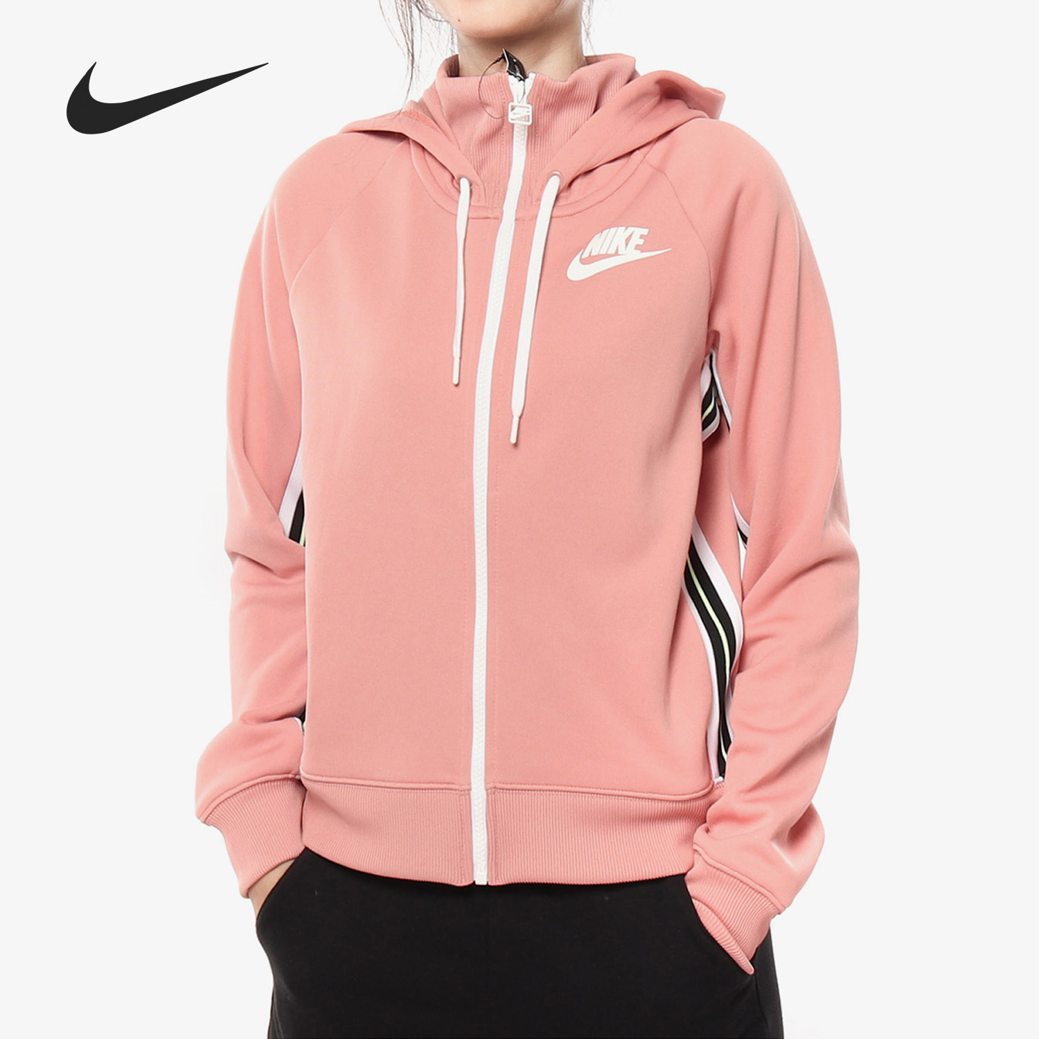 Nike/耐克正品春季新款女子针织运动休闲连帽夹克外套932432