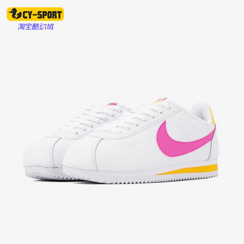 Nike/耐克正品CORTEZ阿甘新款女白黄色复古经典跑步鞋807471-112