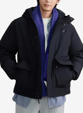 New Balance/NB正品户外男士简约保暖连帽运动羽绒服AMJ43359-BK