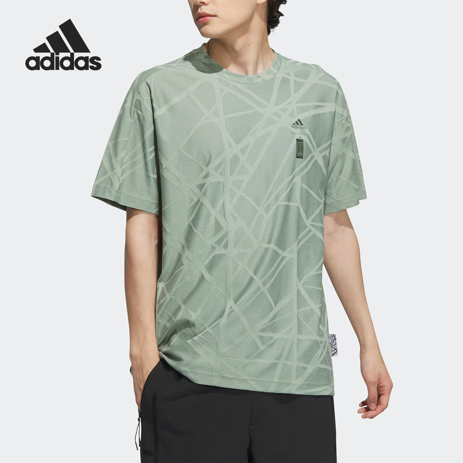 阿迪达斯男子运动短袖