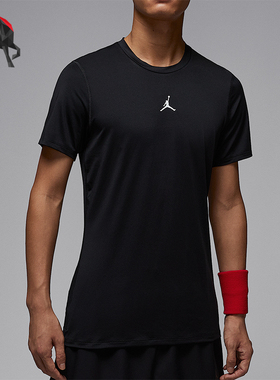 Nike/耐克正品JORDAN男士柔软紧身防晒运动针织短袖HV4100-010