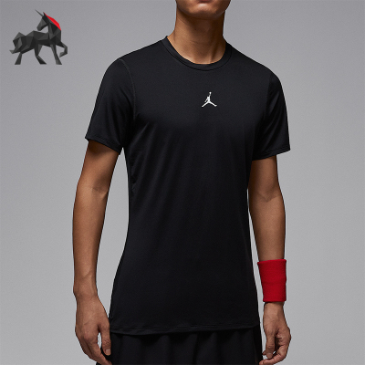 Nike/耐克正品JORDAN男士柔软紧身防晒运动针织短袖HV4100-010