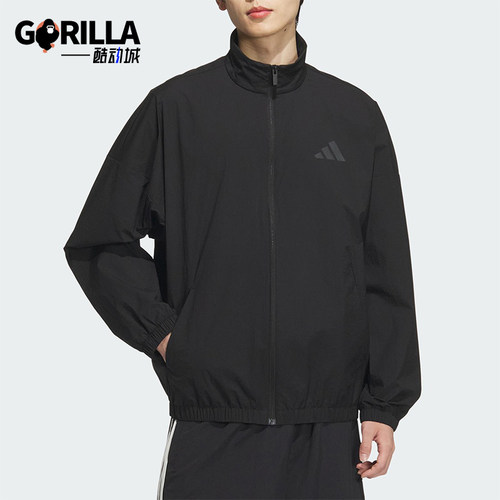 Adidas/阿迪达斯正品2025新款男士梭织立领经典夹克外套JZ8408