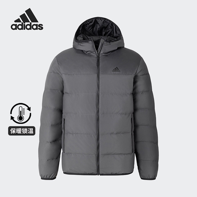 阿迪达斯男士保暖休闲连帽羽绒服