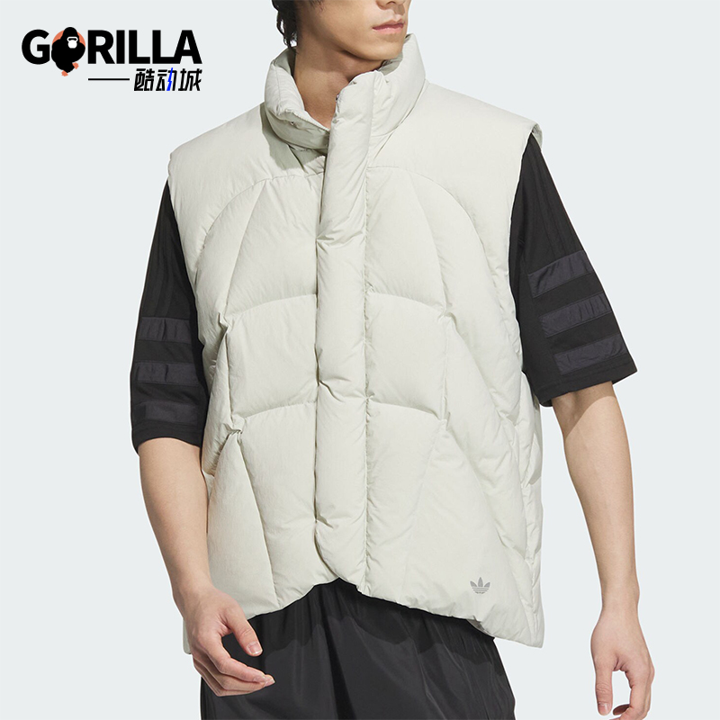 阿迪达斯男士宽松保暖羽绒马甲