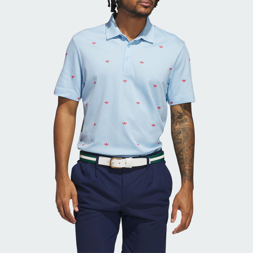 Adidas/阿迪达斯正品三叶草男士运动翻领高尔夫满印POLO衫JM8260
