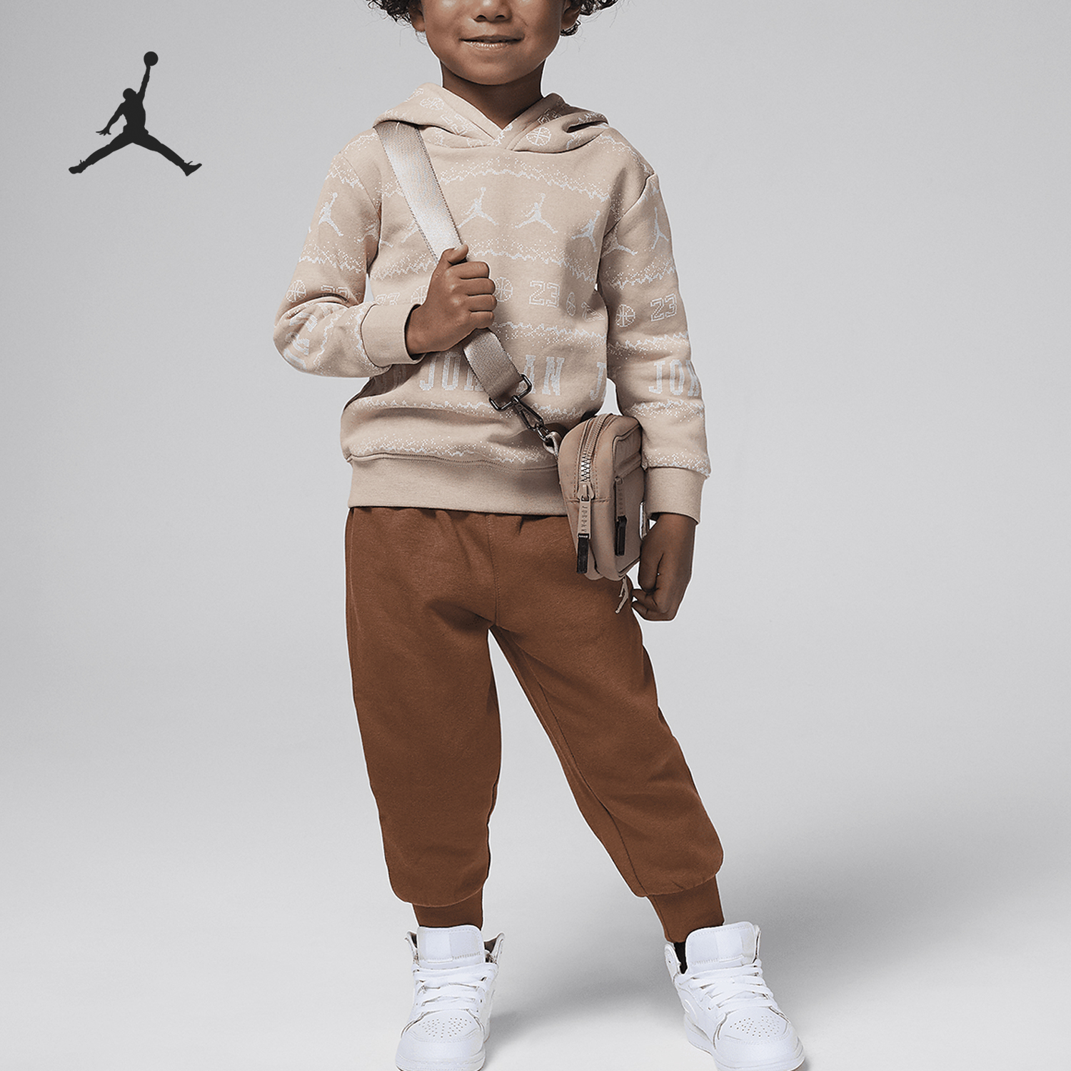 Nike/耐克正品JORDAN婴童加绒连帽卫衣束脚长裤FV5660-200