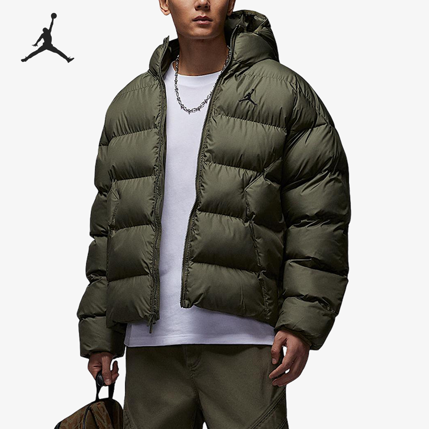 Nike/耐克官方正品JORDAN男士保暖运动休闲连帽棉服HV0533-222