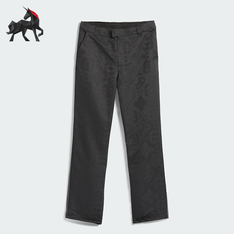 Adidas/阿迪达斯正品三叶草男士经典印花梭织直筒休闲长裤JD3541