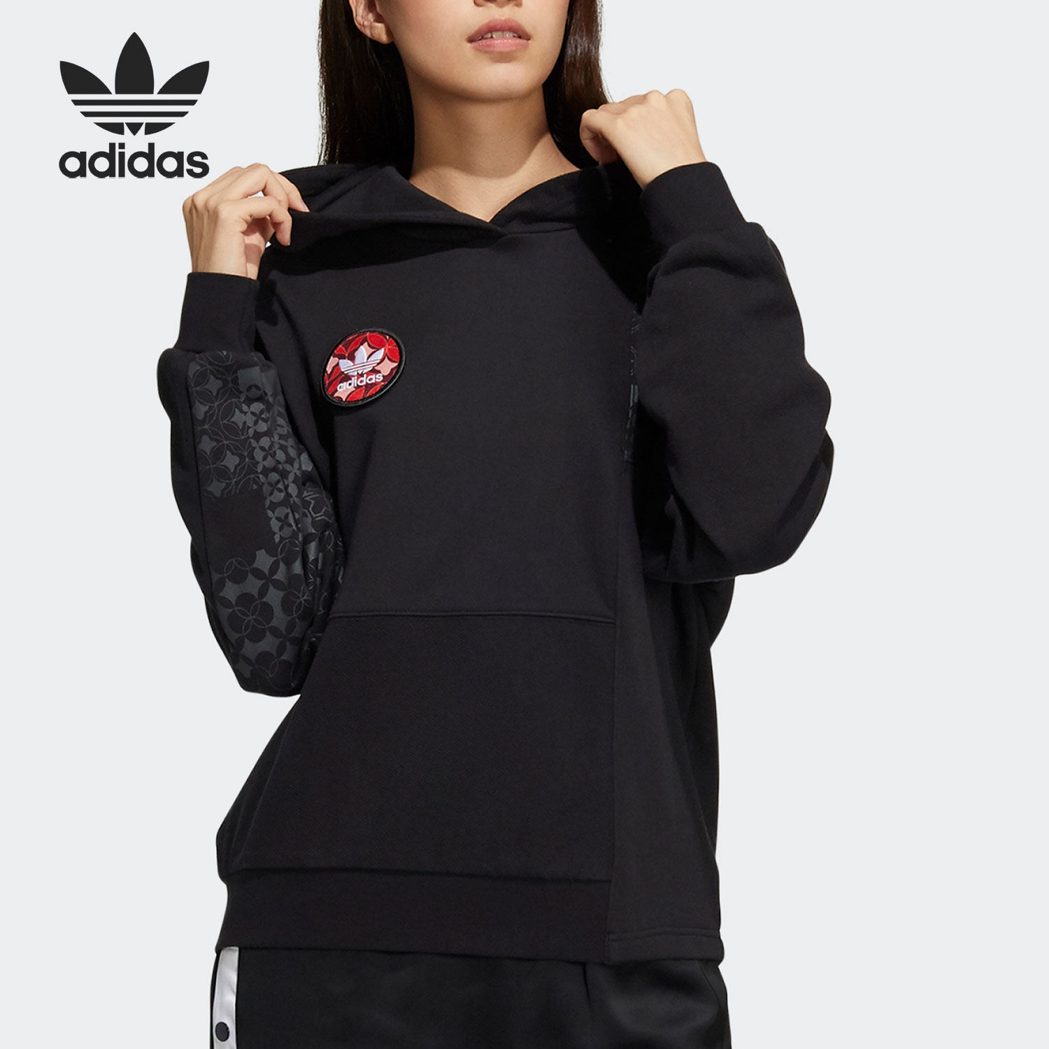 Adidas/阿迪达斯官方正品三叶草当季新款女子CNY运动卫衣HD0338