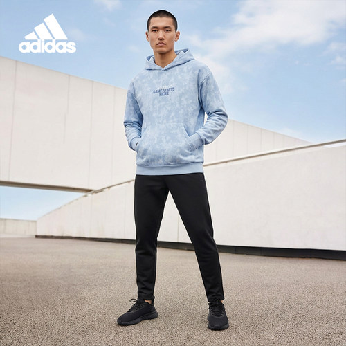 Adidas/阿迪达斯正品2025秋季款男士连帽休闲篮球卫衣KC2782