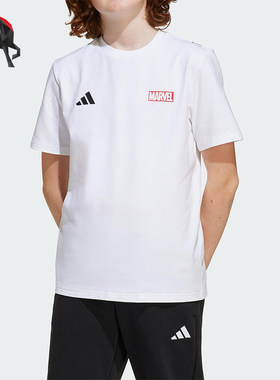 Adidas/阿迪达斯MARVEL大童透气圆领训练健身短袖T恤JF3636