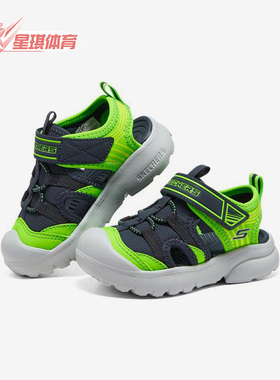 Skechers/斯凯奇正品新款小童魔术贴运动凉鞋沙滩鞋406511N-NVLM