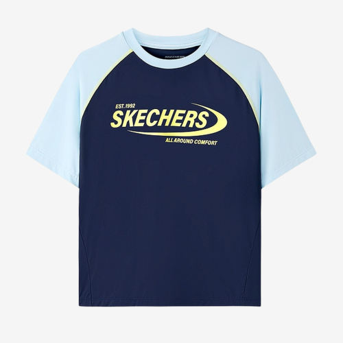 Skechers斯凯奇正品儿童款透气圆领套头舒适短袖T恤P326B001-00PT
