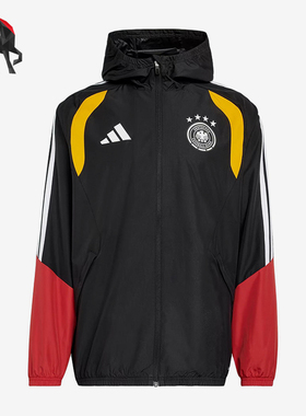 Adidas/阿迪达斯正品Tiro新款黑红色经典足球训练夹克外套KB4489