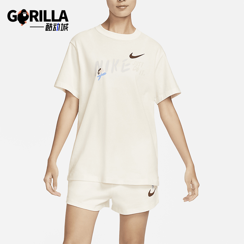 耐克女士宽松印花短袖