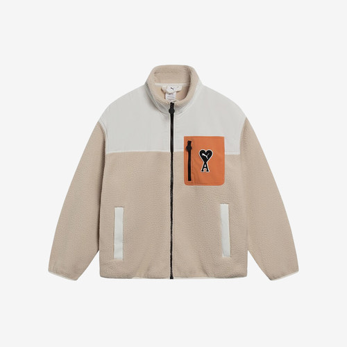 Puma/彪马正品男款拼色爱心logo羊羔绒保暖夹克外套535998-67