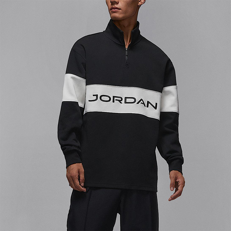 Nike/耐克正品JORDAN男士运动半拉链立领针织休闲卫衣HF9920-010