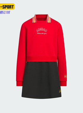 Adidas/阿迪达斯正品字母针织长袖连衣裙新款连衣裙KV6916