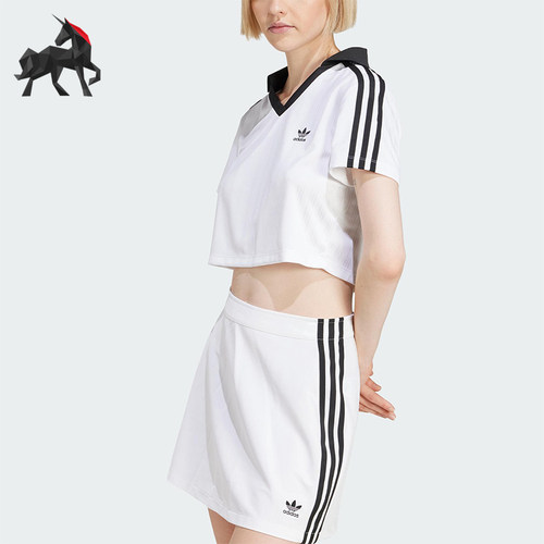 Adidas/阿迪达斯正品三叶草女士短款时尚经典短袖POLO衫JD2608