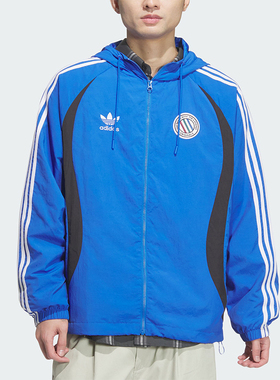 Adidas/阿迪达斯正品三叶草男士连帽休闲宽松户外外套JL8360