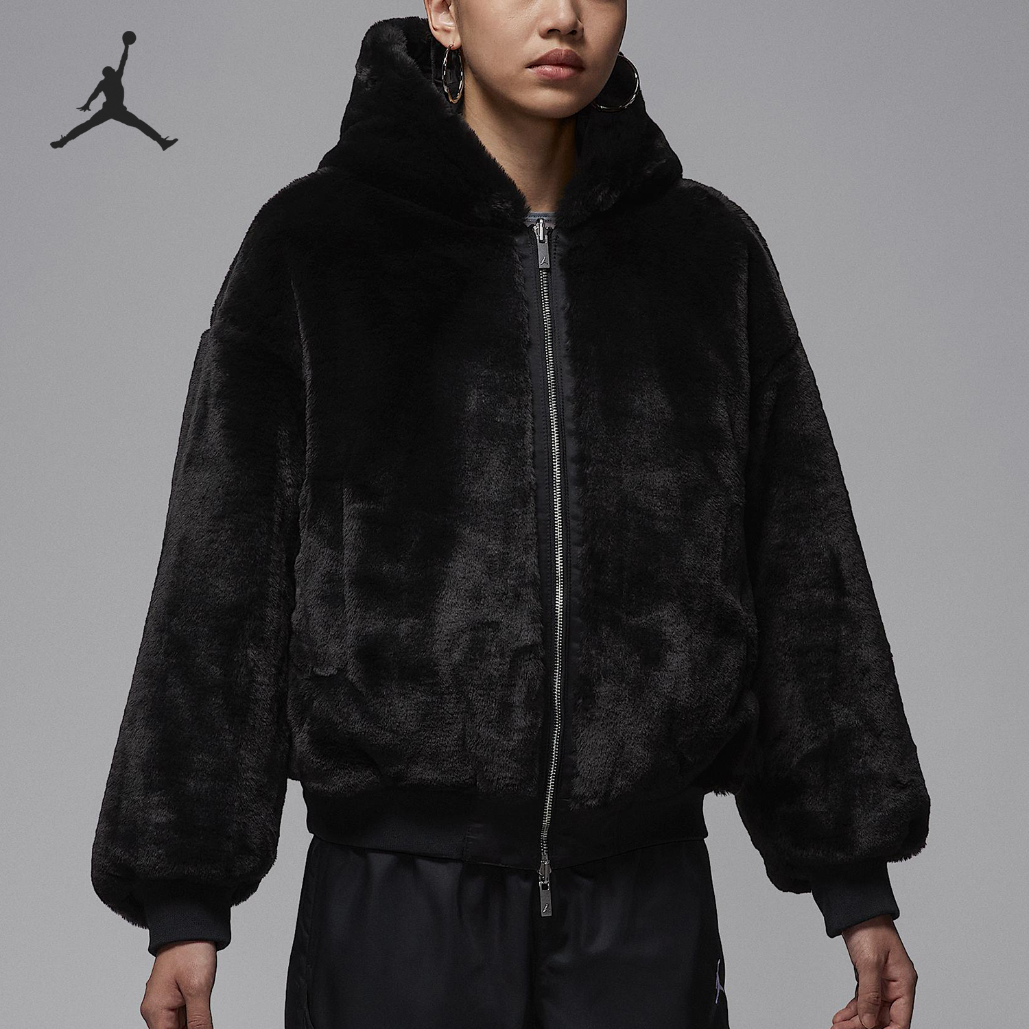 Nike/耐克正品JORDAN女士双面穿保暖柔软连帽外套HV0358-010