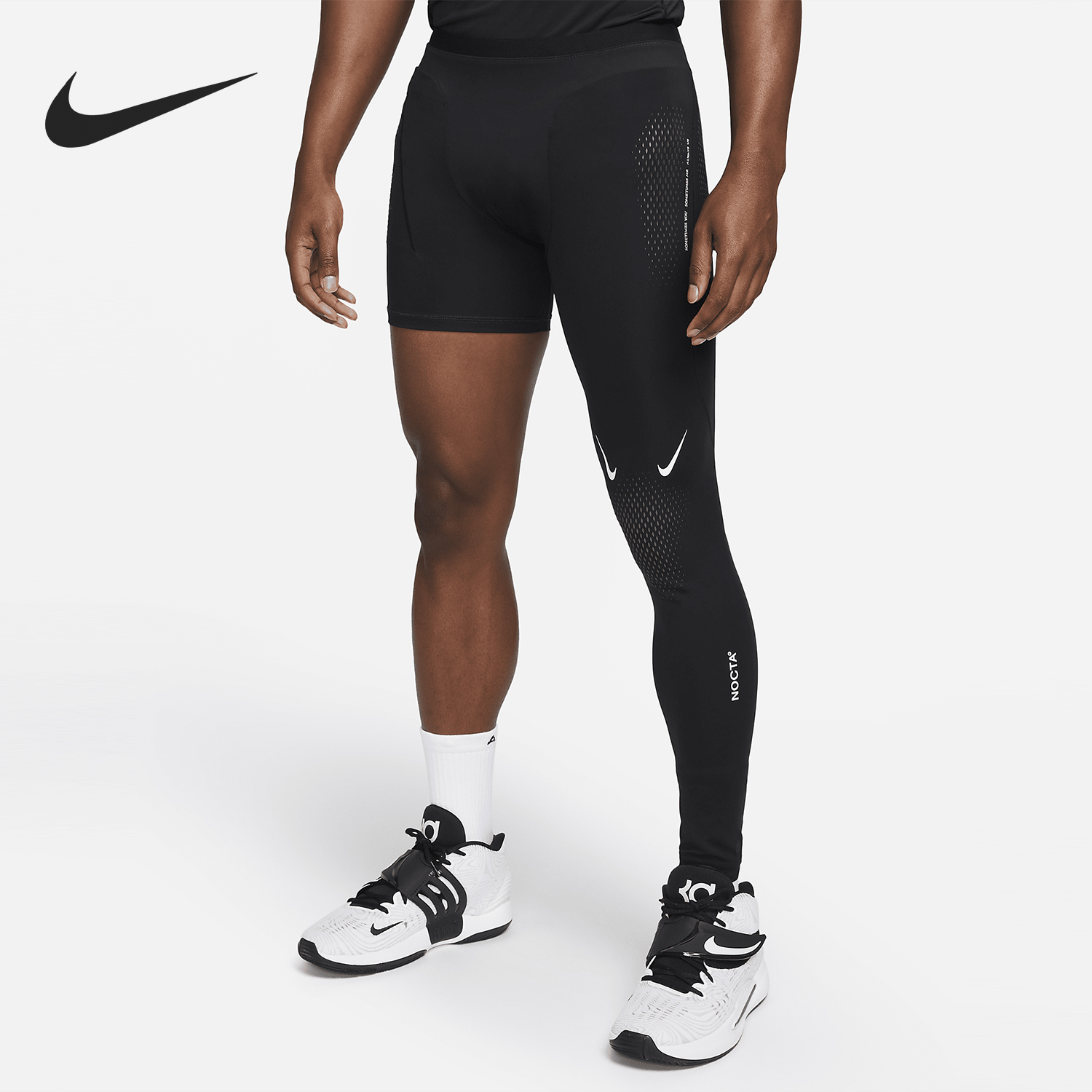 耐克男士单腿运动训练紧身裤