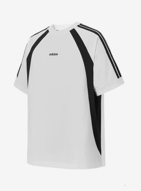 Adidas/阿迪达斯正品2025夏季款男士经典拼接宽松透气短袖KB8558