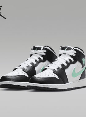 Nike/耐克正品Air Jordan 1 Mid GS女子大童篮球鞋DQ8423-103