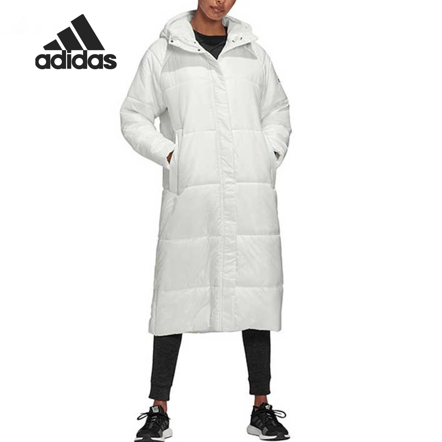 阿迪达斯女子户外长款运动棉服