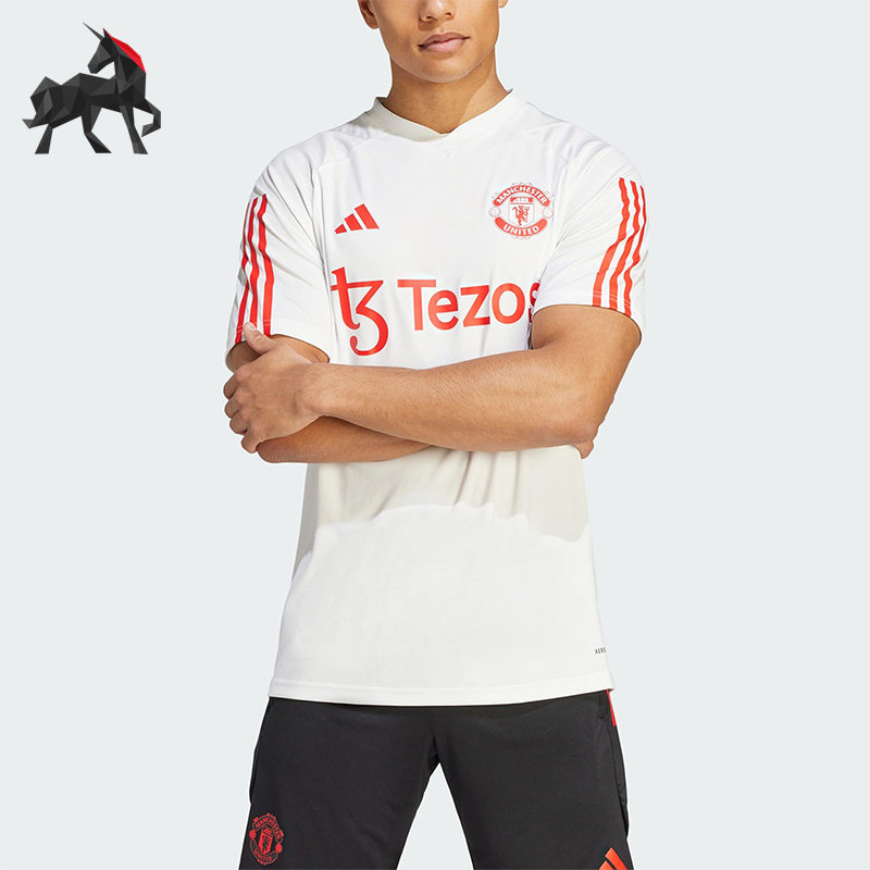 Adidas/阿迪达斯正品曼联训练足球男子运动短袖球衣IA8492