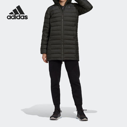 Adidas/阿迪达斯正品户外运动中长款女子保暖羽绒服 GK3151