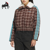 三叶草女士休闲翻领耐穿保暖短款 Adidas 阿迪达斯正品 棉服KA9732