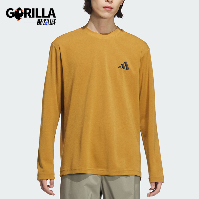 Adidas/阿迪达斯正品新款男士圆领柔软复古运动长袖T恤JY6945