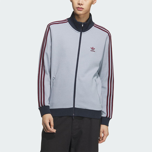 Adidas/阿迪达斯正品三叶草男士立领复古针织运动宽松外套KB8953