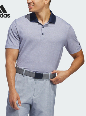 Adidas/阿迪达斯官方正品新款男士高尔夫运动翻领短袖T恤IS7208