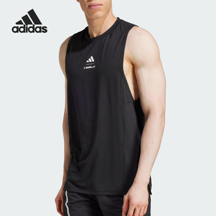 阿迪达斯官方正品 跑步健身无袖 春季 男士 背心JJ1435 新款 Adidas