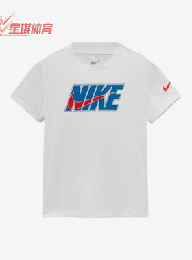 Nike/耐克正品新款儿童白色圆领印花套头经典短袖T恤IZ8365-100