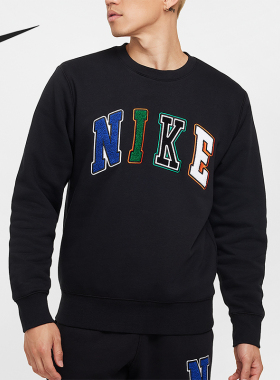 Nike/耐克正品2025秋季款男士休闲印花针织圆领卫衣FZ0880-010