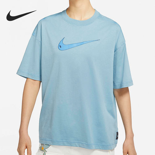 Nike/耐克正品夏季新款女子运动休闲宽松圆领短袖T恤 DM6212-494