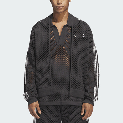 阿迪达斯男女同款时尚网状针织衫